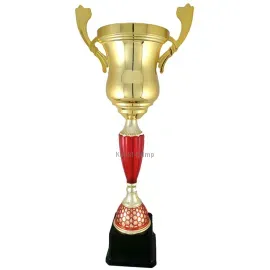 Кубок наградной K823, Цвет: золото/красный, Высота кубка, см.: 45.5, Диаметр чаши, мм.: 120, фото 