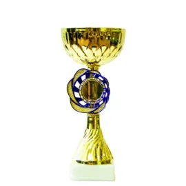 Кубок наградной K662, Цвет: золото/синий, Высота кубка, см.: 22.5, Диаметр чаши, мм.: 100, фото 