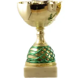 кубок спортивный К544, Цвет: золото/зеленый, Высота кубка, см.: 17.5, Диаметр чаши, мм.: 120, фото 