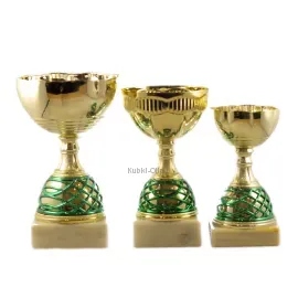 кубок спортивный К544, Цвет: золото/зеленый, Высота кубка, см.: 15.5, Диаметр чаши, мм.: 80, фото 