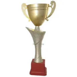 Кубок наградной K220, Цвет: золото/красный, Высота кубка, см.: 32, Диаметр чаши, мм.: 100, фото 