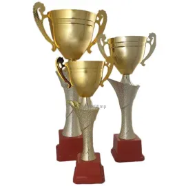 Кубок наградной K220, Цвет: золото/красный, Высота кубка, см.: 23, Диаметр чаши, мм.: 80, фото 