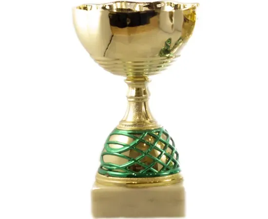 Кубок K544C (3), Цвет: золото/зеленый, Высота кубка, см.: 15.5, Диаметр чаши, мм.: 80, фото , изображение 2
