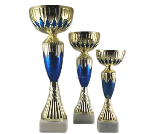 Кубок K606C (3), Цвет: золото/синий, Высота кубка, см.: 22, Диаметр чаши, мм.: 80, фото 