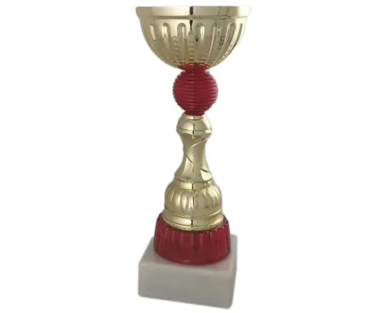 кубок K210 С (3), Цвет: золото/красный, Высота кубка, см.: 23.5, Диаметр чаши, мм.: 100, фото , изображение 2