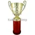 Кубок из дерева, Цвет: золото/красный, Высота кубка, см.: 37.5, Диаметр чаши, мм.: 140, фото 